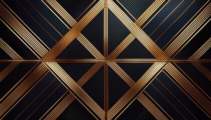 art deco floor tile pattern featuring metallic gold lines on dark background creating striking visual effect