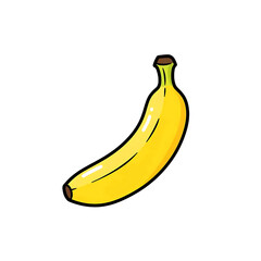Vector-style illustration of a peeled banana with soft yellow tones and curved shape