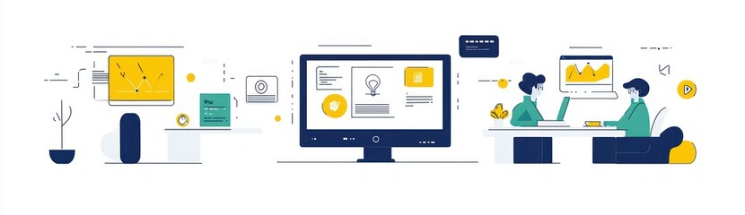 SEO Specialist at Work in Digital Marketing Services Abstract Concept Illustration