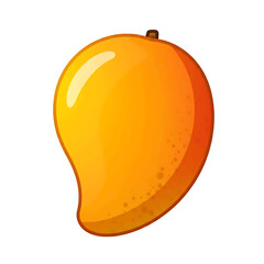 Vector-style illustration of a mango with vibrant yellow-orange gradient and clean shading