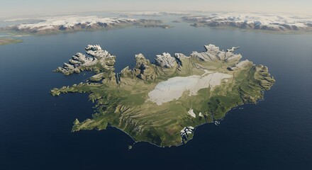 Iceland: A Stunning 3D Aerial View of the Island Nation's Diverse Landscapes