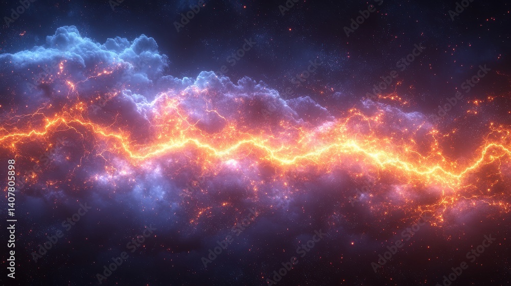 Poster a flash of lightning and thunder spark on a transparent background modern lightning electricity blast or thunderbolt in the sky natural phenomenon of nerve cells or neural systems
