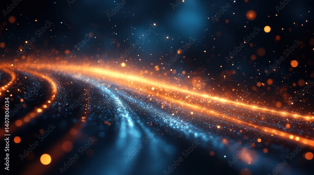Poster a futuristic dark blue background with blurred lines and streaks of light this design suggests speed movement and high technology it s perfect for templates that need a dynamic look,photo stock