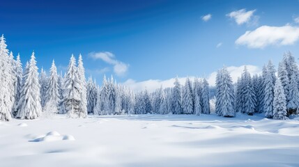 Obraz premium landscape white blue background