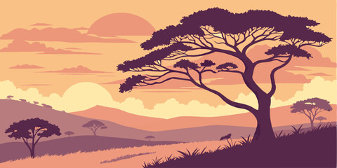 sunset in the mountains