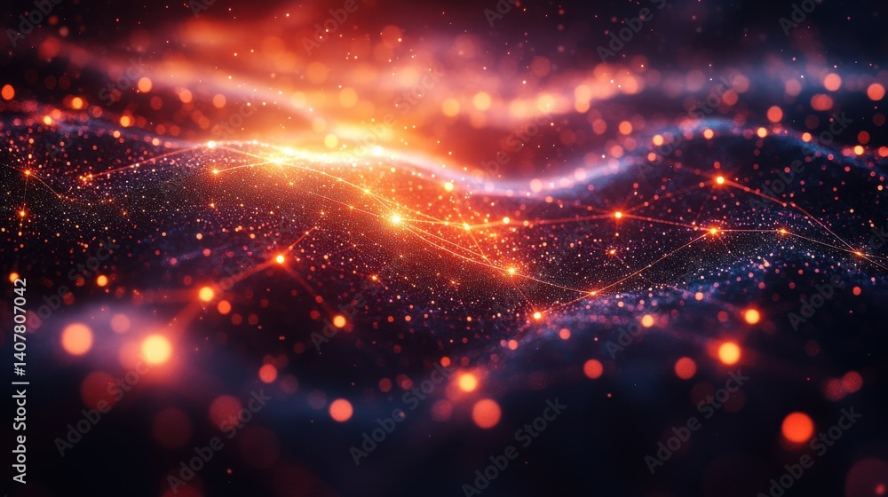 Poster a glowing network of technology nodes and lines banners posters and social media backgrounds with a modern and sophisticated look generative ai,stock image