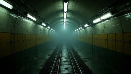 The profoundness of the dark subway tunnel