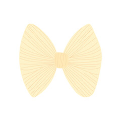 Bright yellow bow in cheerful flat style, perfect for festive wrapping, sunny invitations, birthday tags, and joyful seasonal decorations.