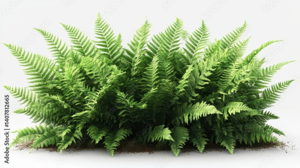 Poster a lush fern plant with delicate fronds isolated on a clean transparent background file