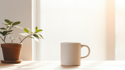 Obraz premium ceramic white mug side