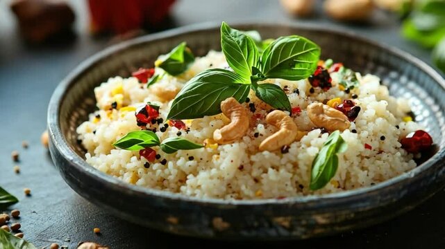 upma with curry leaves and nuts video indian food