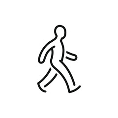 Man walking by foot icon template. Pedestrian pictogram. For maps, sign, scheme, navigation city-oriented application and infographic