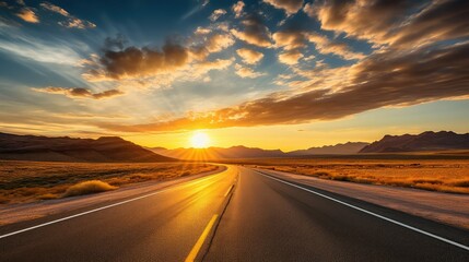 Naklejka premium horizon open road landscape