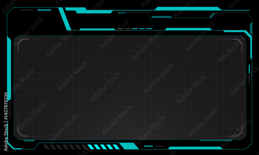 Poster hud frames blue user interface elements design modern technology futuristic control panel screen dig