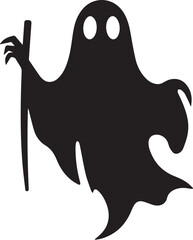 Halloween Ghost Flat Vector Illustration