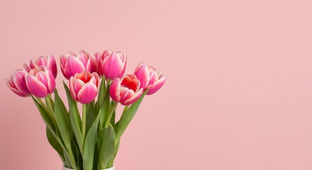 Blush Pink Tulips: Delicate Spring Bouquet AI Generated