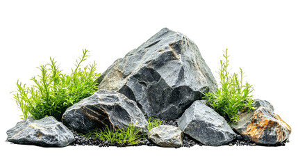 Aquarium Rocks for Fish Tank Decoration - Isolated on White Background