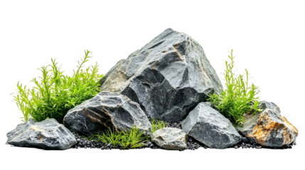 Aquarium Rocks for Fish Tank Decoration - Isolated on White Background