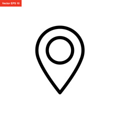 line art pin location icon