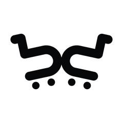 letter B and D shopping cart logo vector