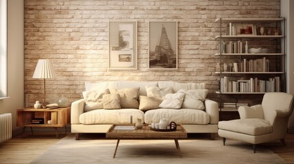 warm cream brick wall