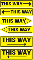 Naklejka premium This Way Sign Boards for Directions, Events & Navigation