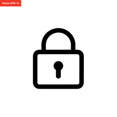 line art padlock icon design