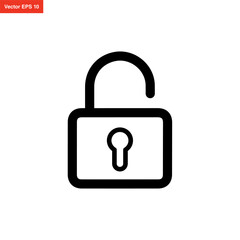 line art padlock icon design