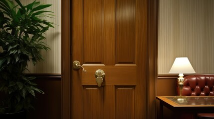 Obraz premium wooden lock office door