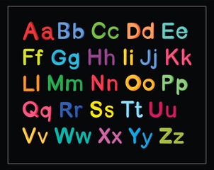Alphabet and numbers with Multi colors