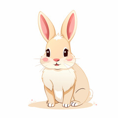 vector illustration of a bunny on white background