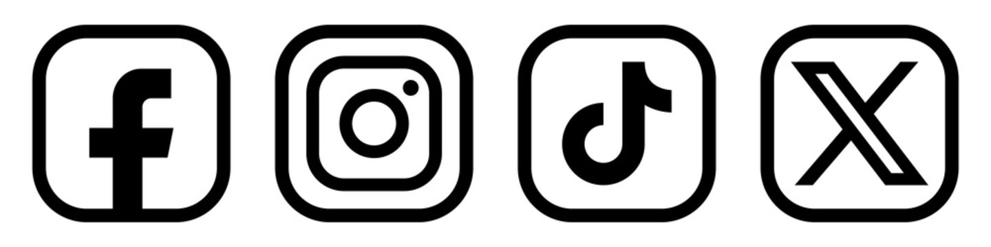 Social media icons set. Logotype icons 