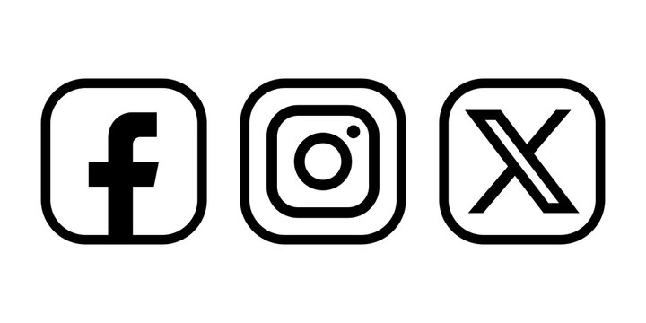 Social media icons set. Logotype icons 