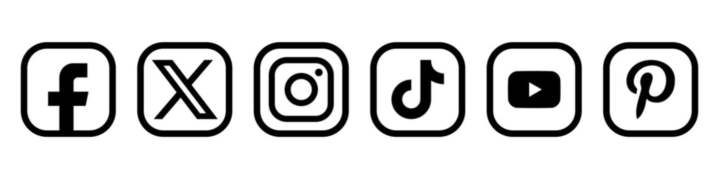 Social media icons set. Logotype icons 