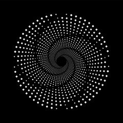 Printradiating dot vector, concentric, radial circle pattern. radiating spiral
