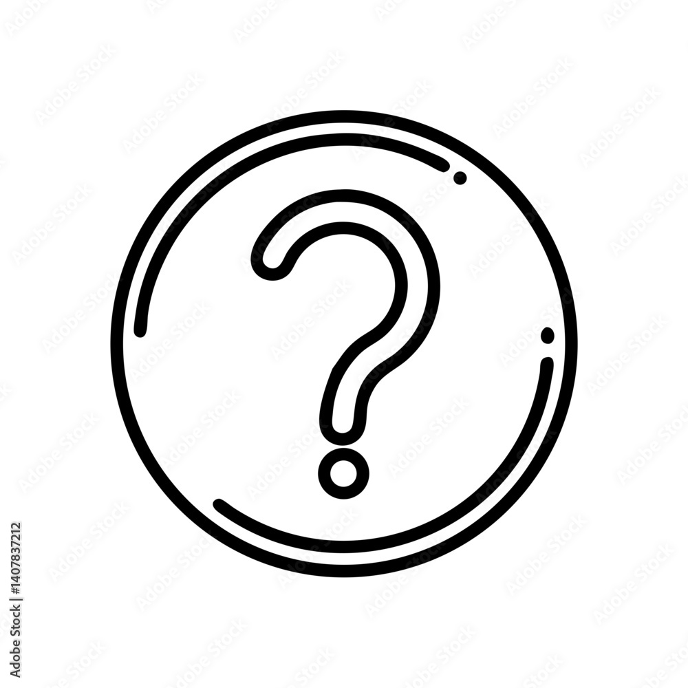 Poster minimalistic question mark in a circular design