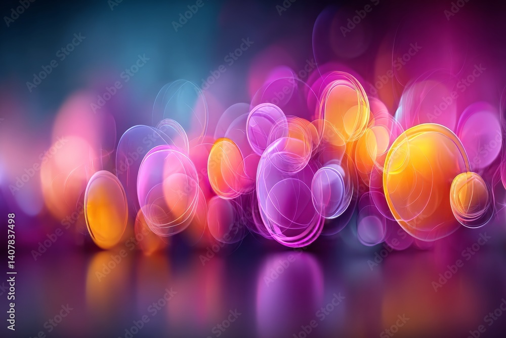 Poster colorful abstract bokeh lights create a vibrant atmosphere in a playful and artistic display during 
