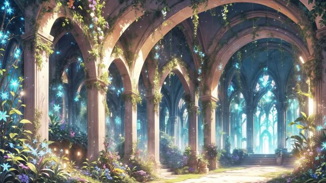 花が咲く美しい神殿