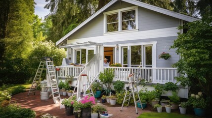 Fototapeta premium photograph painting exterior of house