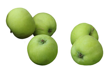 Scattered green apples photo