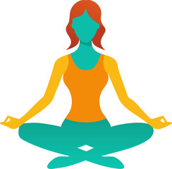 Yoga female silhouette Vector on white background