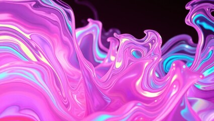 Fototapeta premium Abstract fluid art, vibrant colors in dynamic motion. A mesmerizing blend of swirling, liquid forms, showcasing a spectrum of pink, purple, and teal hues. 