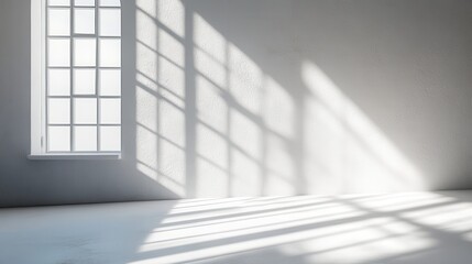 Fototapeta premium abstract white studio room with light and shadow from window background for product display presentation