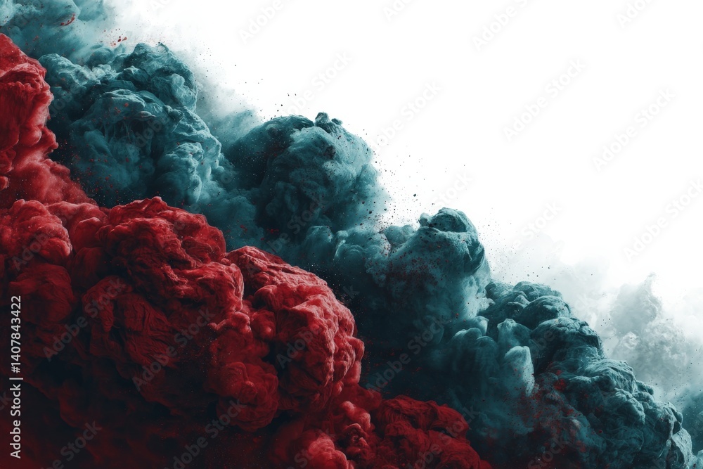 Poster colorful smoke clouds swirl dramatically in the air creating an artistic and dynamic display during 