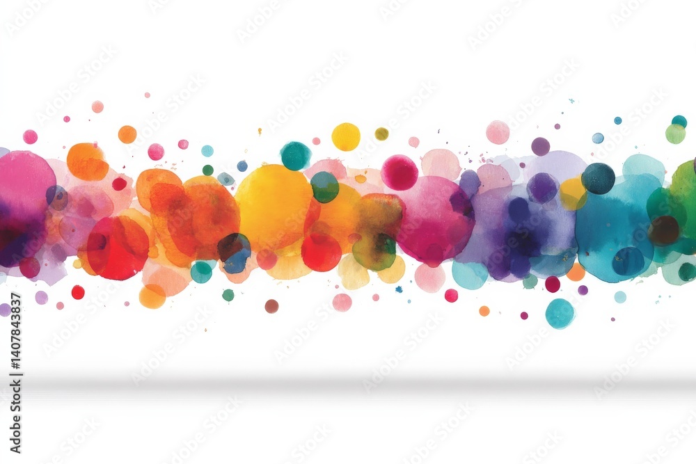 Poster vibrant watercolor splashes create a colorful abstract design for artistic expression and creative b