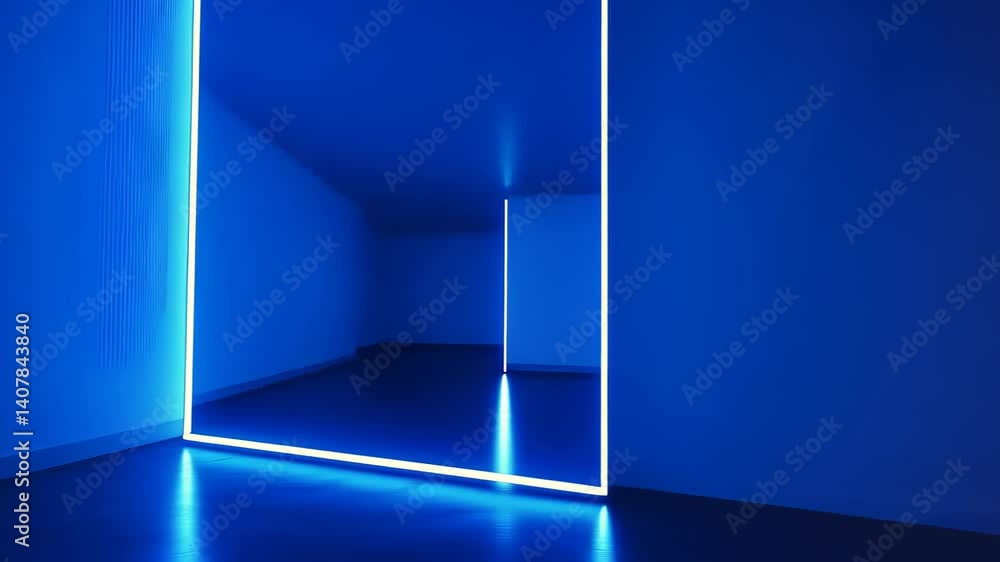 Poster illuminated reflections in a vibrant space showcasing neon lights and intriguing shadows at dusk gen