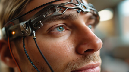 Neural interface headset in lab