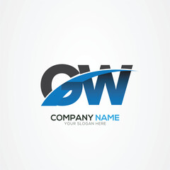 GW WG Letter Logo Design with a Creative Cut Creative logo design