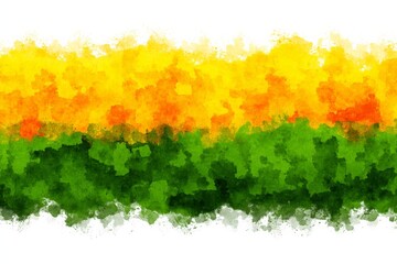 Obraz premium Vibrant abstract painting with warm yellow, orange, and green hues in a fluid design