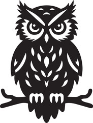 Obraz premium owl silhouette vector. black and white